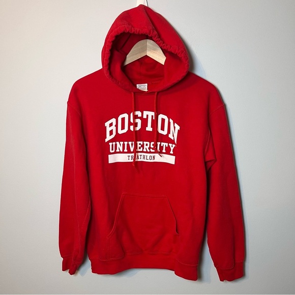 Boston University Triathlon Hoodie Men’s S Red Sweatshirt Swim Bike Run - Picture 1 of 6